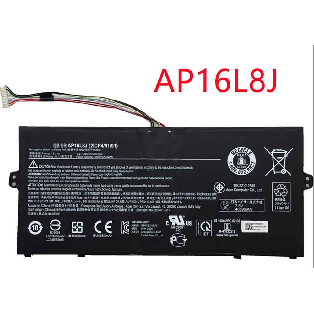 AP16L8JノートPCバッテリー